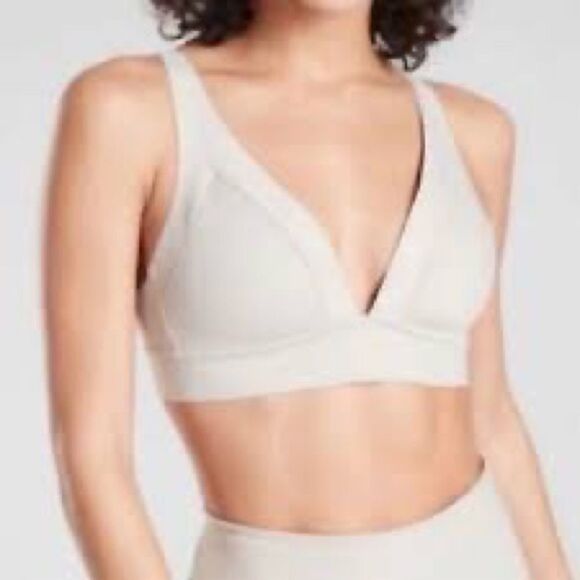 NWOT Athleta Harmony Triangle Bra Light Beige Wire Free Low Impact Sz S - Picture 1 of 7